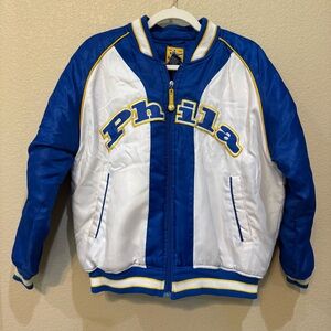Raw Blue Classics Phila Bomber Jacket Men’s Large Blue White